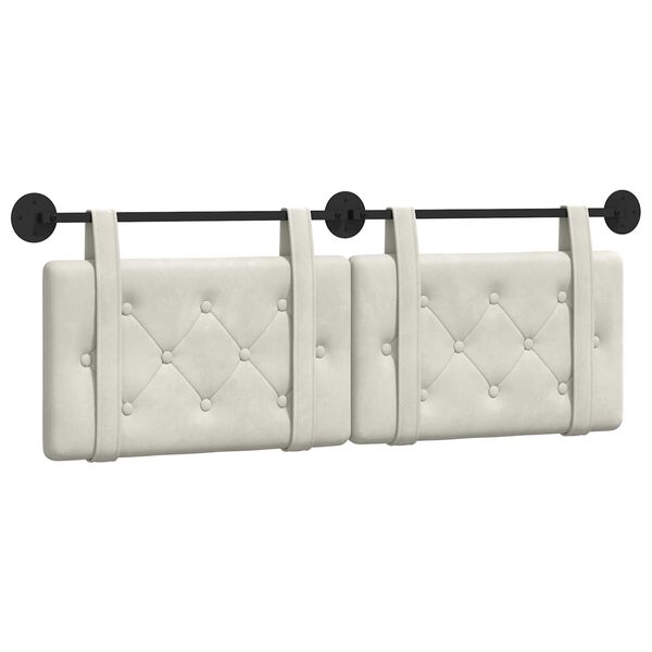 vidaXL Karājo&scaron;s galvgalis Krēmkrāsa 130 x 55 x 5 cm Samts