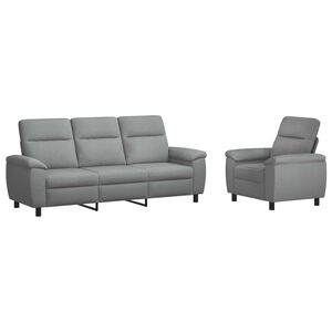 vidaXL Dīvānu komplekts 2 pcs Gai&scaron;i pelēka Audums