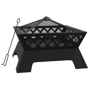 vidaXL ugunskura trauks ar kruķi, 50 cm, XXL izmērs, tērauds