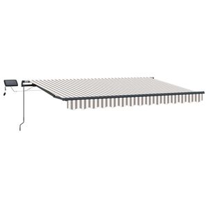 vidaXL Nolokāms markīze Gai&scaron;i pelēks un balts 350 x 250 cm