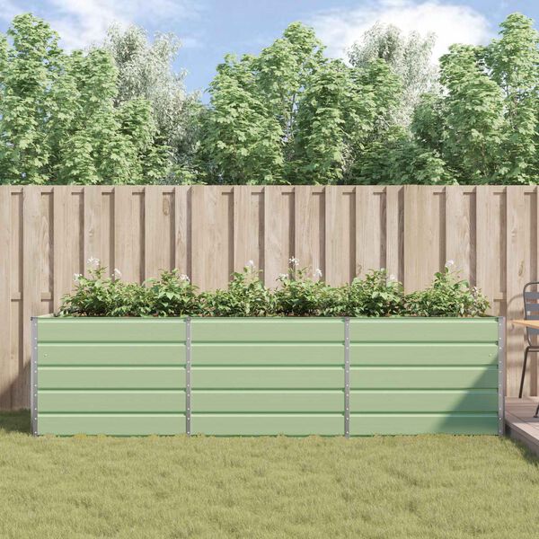 vidaXL Puķu kaste Pasteļa zaļa 195 x 100 x 45 cm Cinkots tērauds