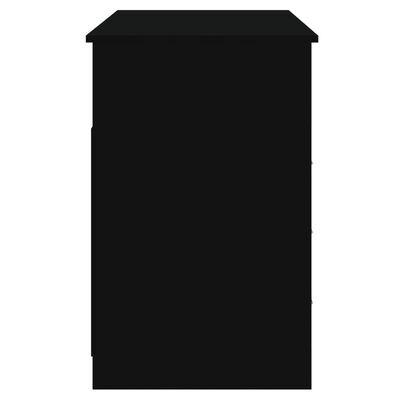 vidaXL rakstāmgalds ar atvilktnēm, melns, 102x50x76 cm, koks