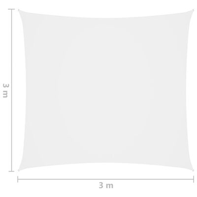 vidaXL saulessargs, 3x3 m, kvadrāta forma, balts oksforda audums