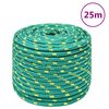 vidaXL laivu virve, zaļa, 14 mm, 25 m, polipropilēns
