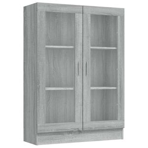 vidaXL vitrīnas skapis, pelēcīgs, 82,5x30,5x115 cm, inženierijas koks