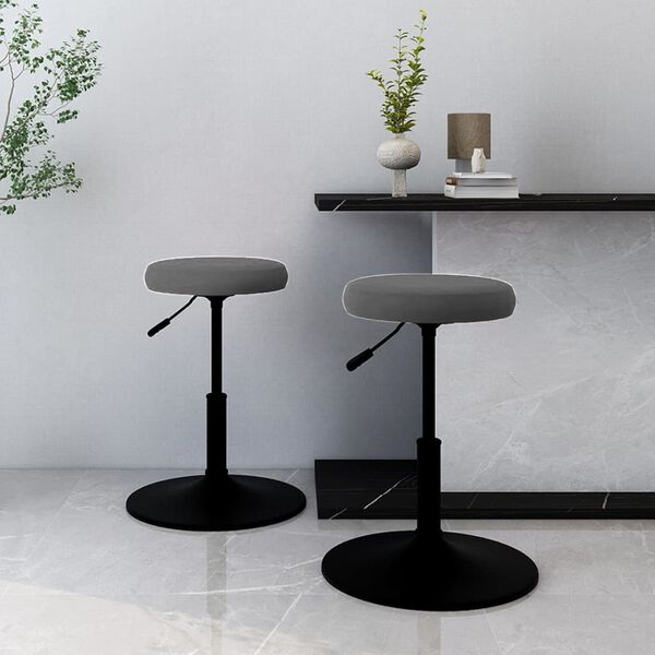 vidaXL virtuves krēsli, 2 gab., tum&scaron;i pelēks samts