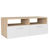 vidaXL TV skapītis, inženierijas koks, 95x35x36 cm, ozolkoka un balts