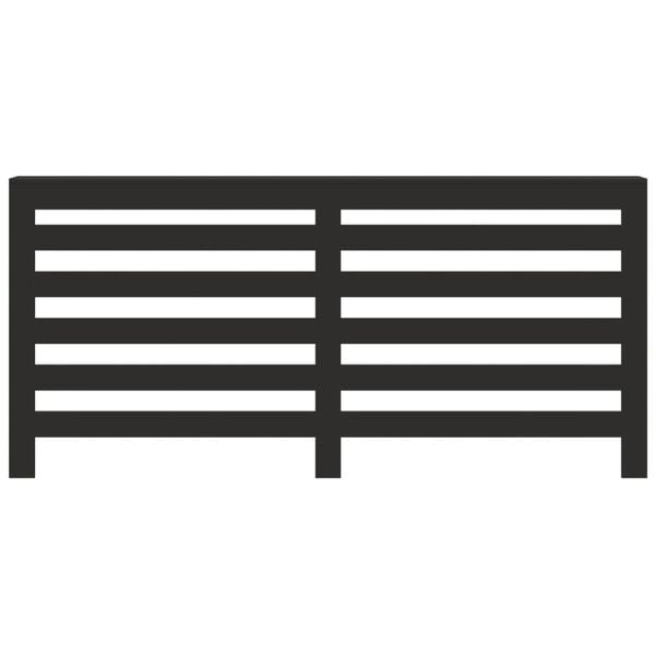 vidaXL radiatora pārsegs, melns, 175x20x82 cm, inženierijas koks