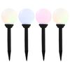 vidaXL sfēriskas āra LED solārās lampas, 4 gab., 15 cm, RGB