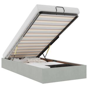 vidaXL Osmaņu gultas rāmis bez matrača gai&scaron;i pelēks 100x200 cm samts