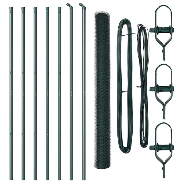 vidaXL Žoga āķis Zaļa 10 x 1,5 m (13 mm siets) Tērauds un PVC