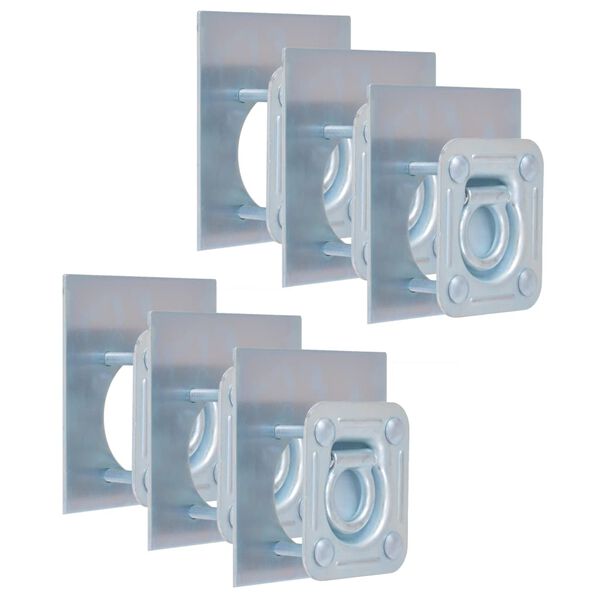 vidaXL piestiprinā&scaron;anas gredzens, cilpa piekabēm, 6 gab., tērauds