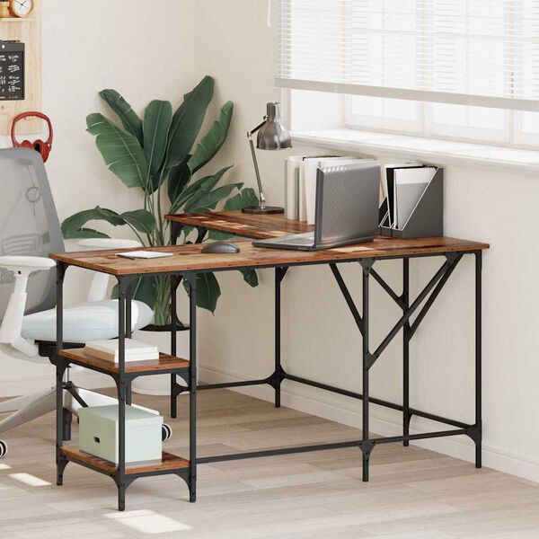 vidaXL Galds Vecs koks 139 x 139 x 75 cm Inženierijas koks