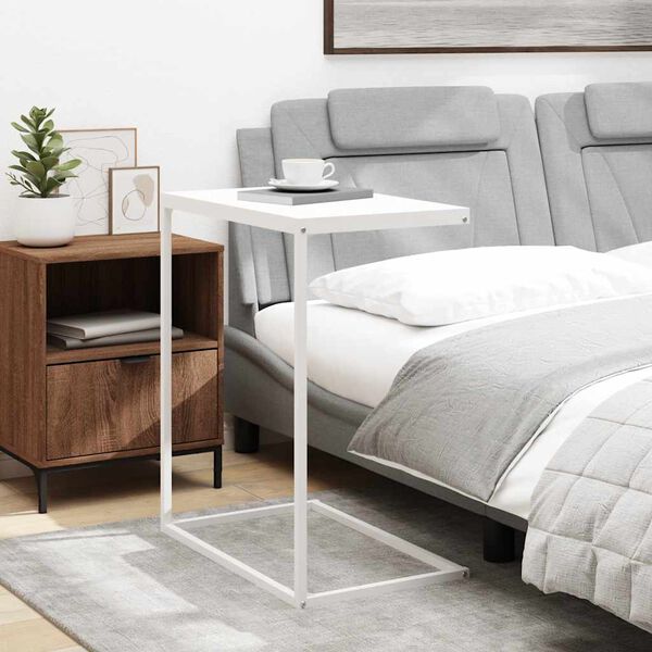 vidaXL galdiņ&scaron;, balts, 55x35x66 cm, inženierijas koks