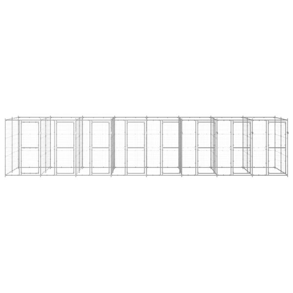 vidaXL suņu voljērs, 19,36 m&sup2;, cinkots tērauds