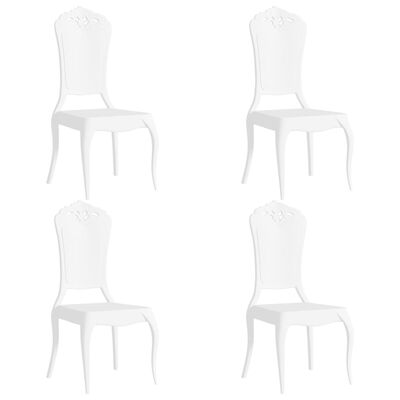 vidaXL virtuves krēsli, 4 gab., balts polikarbonāts