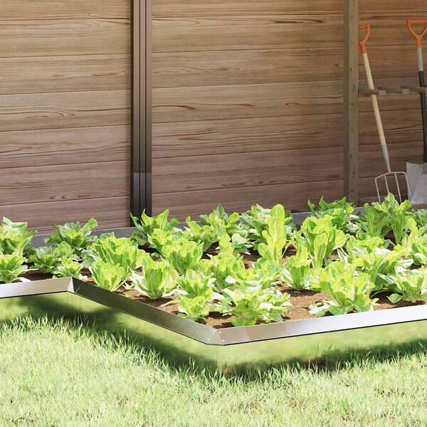 vidaXL Kāpuru žogs 4 pcs Sudraba 13,5 x 13,5 x 25 cm