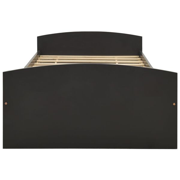 vidaXL gultas rāmis ar 2 atvilktnēm, pelēks priedes koks, 90x200 cm