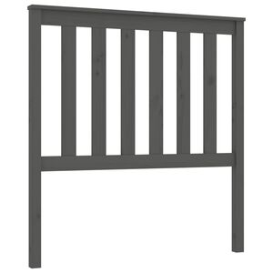 vidaXL gultas galvgalis, pelēks, 96x6x101 cm, priedes masīvkoks