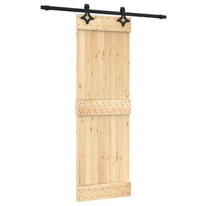 vidaXL Slīdo&scaron;ās durvis 70 x 210 cm Cieta priedes koks (neapstrādāts)