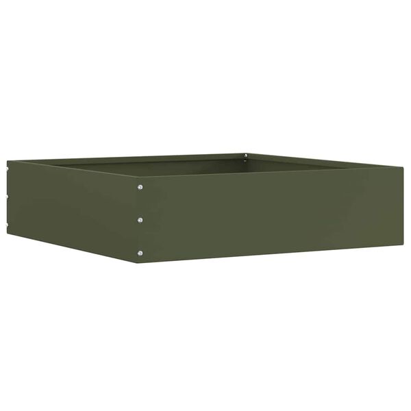 vidaXL Zāliena Apmale 6 pcs Olīvu zaļ&scaron; 50 x 50 x 13 cm Tērauds