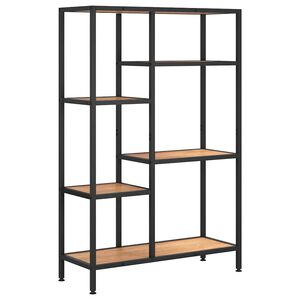 vidaXL grāmatu plaukts, 80x30x180 cm, tērauds un inženierijas koks