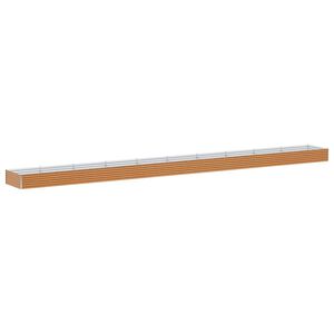 vidaXL Augstā puķu kaste Gai&scaron;i brūns 970 x 100 x 36 cm Cinkots tērauds