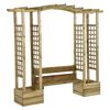 vidaXL dārza pergola ar solu un puķu kastēm, impregnēts priedes koks