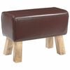 vidaXL sols 60 x 30 x 45 cm Īsta āda Tum&scaron;i brūna