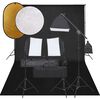 vidaXL fotostudijas komplekts &ndash; gaismas, fons, reflektori
