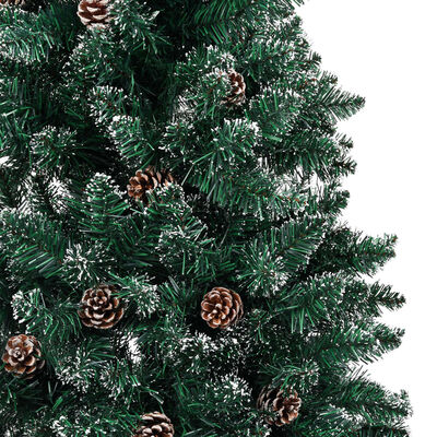 vidaXL Ziemassvētku egle, dabīgs koks un sniegs, zaļa, 210 cm