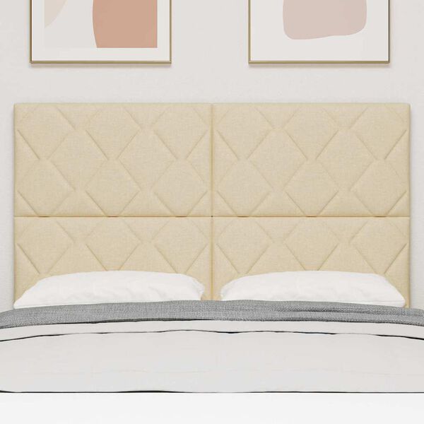 vidaXL Galvgalis ar galvas klāju Krēmkrāsa 160 cm Mākslīgā āda