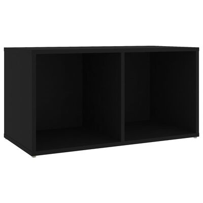 vidaXL TV plaukts, melns, 72x35x36,5 cm, skaidu plāksne