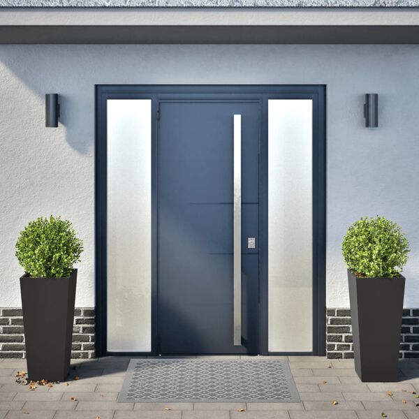 vidaXL dārza puķu kastes, 2 gab., melnas, 35x35x75 cm, tērauds