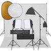 vidaXL fotostudijas komplekts &ndash; gaismas, fons, reflektors