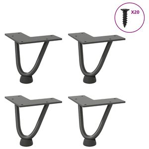 vidaXL kafijas galdiņa matadatas kājas, 4 gab., antracīta krāsa, 10 cm, masīvs tērauds