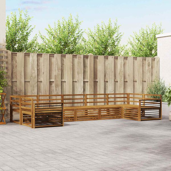 vidaXL Dīvāna komplekti 7 pcs Dabiska Cietā akācijas koks