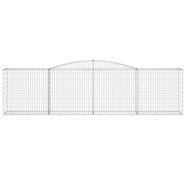 vidaXL arkveida gabiona grozi, 3 gb., 400x50x100/120cm, cinkota dzelzs