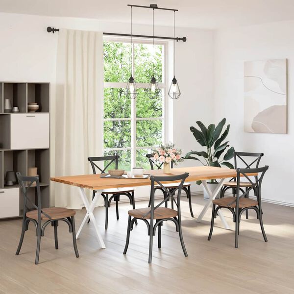 vidaXL ēdamgalda kājas, 2 gab., X-veida, baltas, 80x(72-73) cm, tērauds