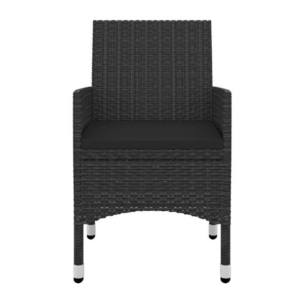 vidaXL 5-daļīgs dārza mēbeļu komplekts, PE rotangpalma, stikls