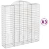 vidaXL arkveida gabiona grozi, 3 gb., 200x50x200/220cm, cinkota dzelzs