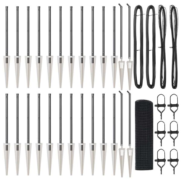 vidaXL Žoga āķis Pelēka 50 x 0,4 m (12 x 12 mm siets) Tērauds un PVC