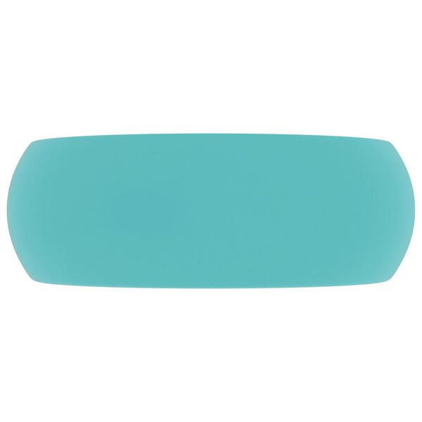 vidaXL izlietne, apaļa, 40x15 cm, matēta gai&scaron;i zaļa keramika