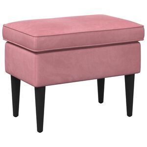 vidaXL Pēdu soliņ&scaron; Rozā 55 x 35 x 41 cm Samts