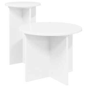 vidaXL Sānu galdiņu komplekts 2 gab. Balts &Oslash; 45 x 35 cm