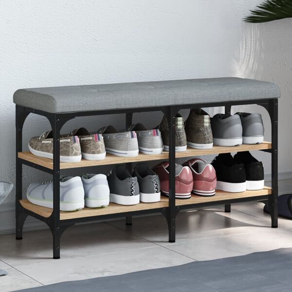 vidaXL apavu skapītis, ozolkoka krāsa, 82x32x47 cm, inženierijas koks