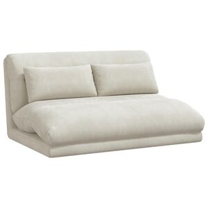 vidaXL Grīdas krēsls Krēmkrāsa 110 x 82 x 55 cm Samts