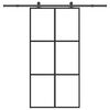 vidaXL bīdāmās durvis ar stiprinājumiem 102x205 cm stikls&alumīnijs