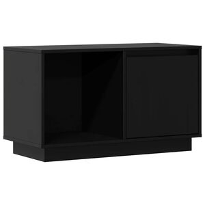 vidaXL TV skapītis, melns, 74x35x44 cm, priedes masīvkoks