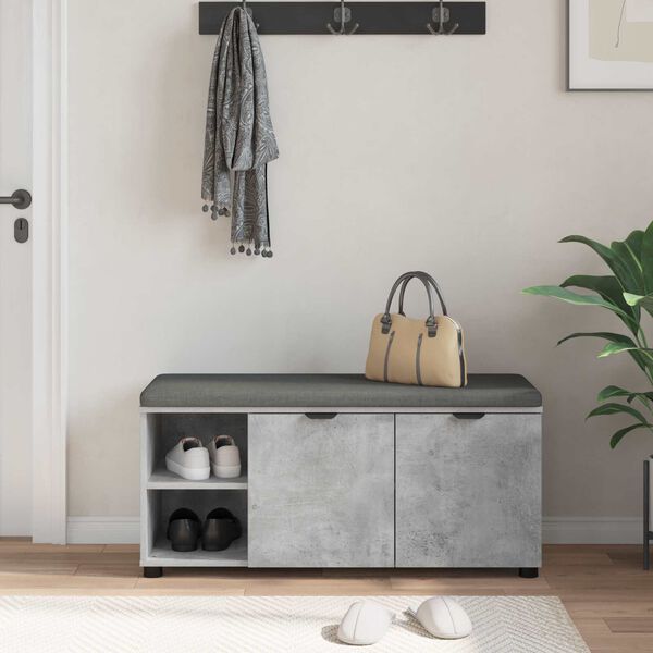 vidaXL Zāles sols ar spilvenu Betona pelēks 100 x 38 x 46 cm